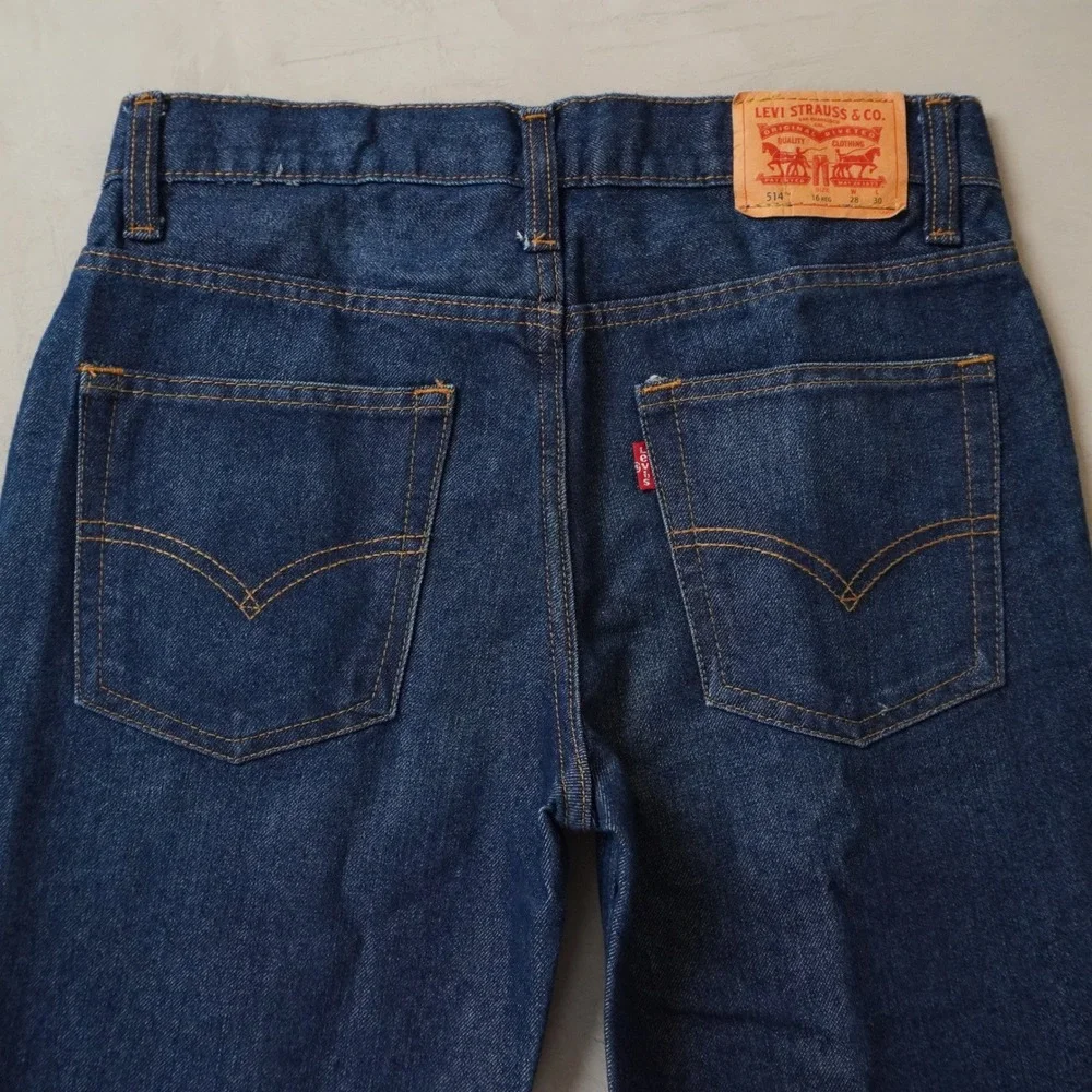 Levis 514 Straight Jeans Reg 28x30 Dark Wash Denim Blue Pants Vintage Y2K